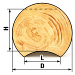 Размеры оцилиндрованного бревна